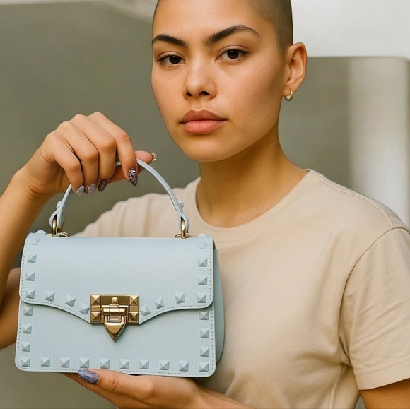 NWT! Studded Handle Jelly Satchel bag - Picture 1 of 7
